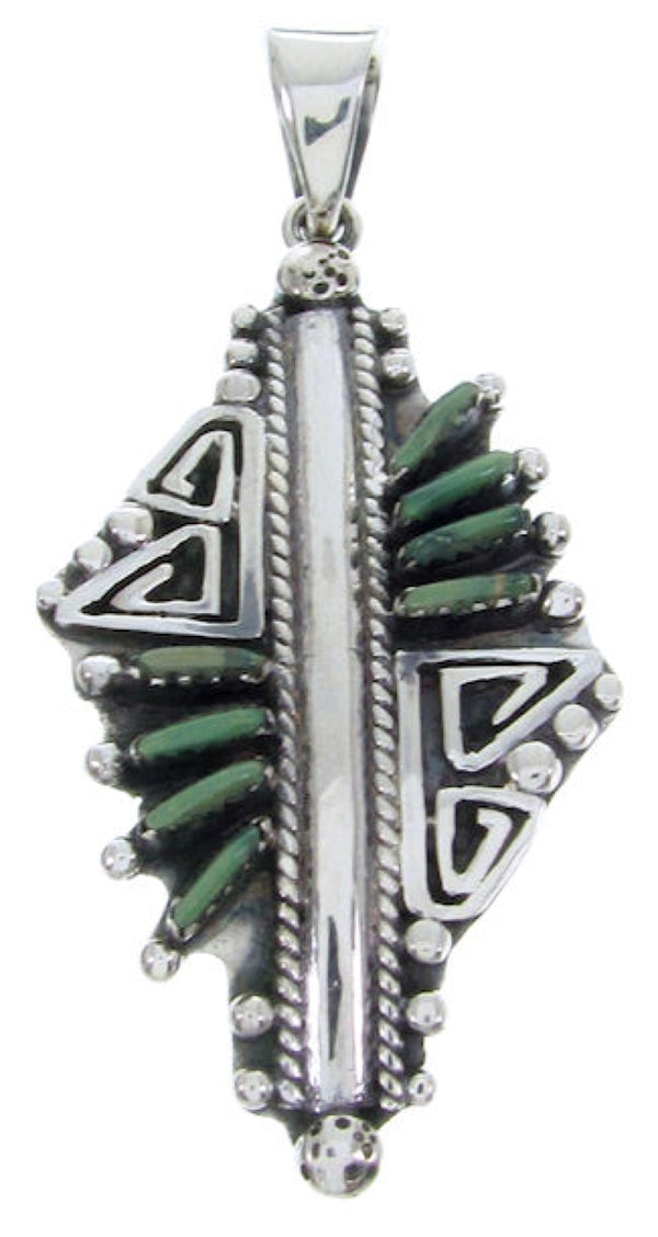 Silver And Overlay Turquoise Southwestern Needlepoint Pendant BW69932